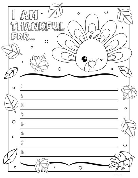 I Am Thankful For Printable, Thankful For Printable, Thankful Writing, Thanksgiving Activity Sheets, Gratitude Activity, Thankful Activities, Thanksgiving Writing Activity, Thankful Printable, Thanksgiving Coloring Sheets