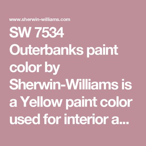 SW 7534 Outerbanks paint color by Sherwin-Williams is a Yellow paint color used for interior and exterior paint projects. Visualize, coordinate, and order color samples here. Yellow Paint Color, Yellow Paint Colors, Yellow Paint, Sherwin Williams Paint Colors, Paint Projects, Yellow Painting, Color Samples, Sherwin Williams, Paint Color