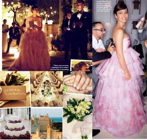 jessica biel wedding dress Jessica Biel Wedding Dress, Jessica Biel And Justin, Iconic Weddings, Pink Wedding Dress, Pink Wedding Dresses, Wedding Dress Pictures, Jessica Biel, Reese Witherspoon, Gwen Stefani