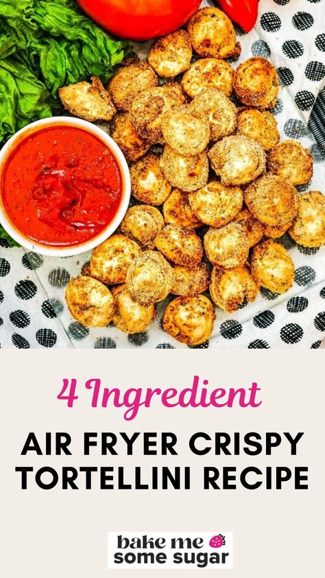 Fried Tortellini Recipes, Fried Tortellini Air Fryer, Half Fried Tortellini, Air Fried Tortellini, Crispy Tortellini, Frozen Tortellini Recipes, Easy Dinners With Chicken, Air Fryer Tortellini, Dinners With Chicken Breast