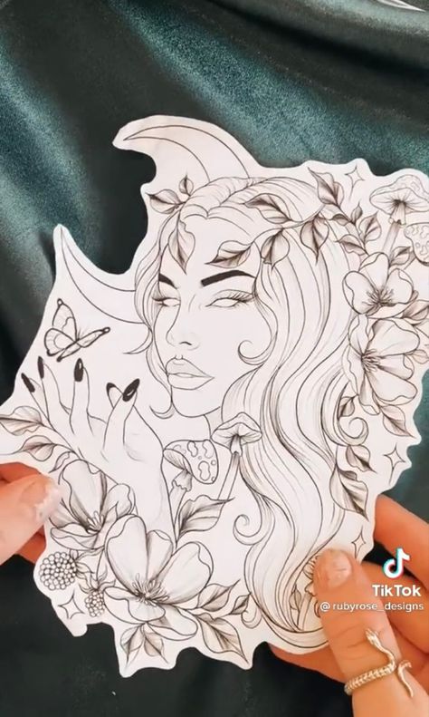 Daughter Tattoos For Mom Sleeve, Fire Goddess Tattoo, Aries Goddess Tattoo For Women, Mythical Tattoos For Women, Nature Goddess Tattoo, Goddess Tattoo Sleeve, Rubyrose Designs, Feminism Tattoo, Hand And Finger Tattoos