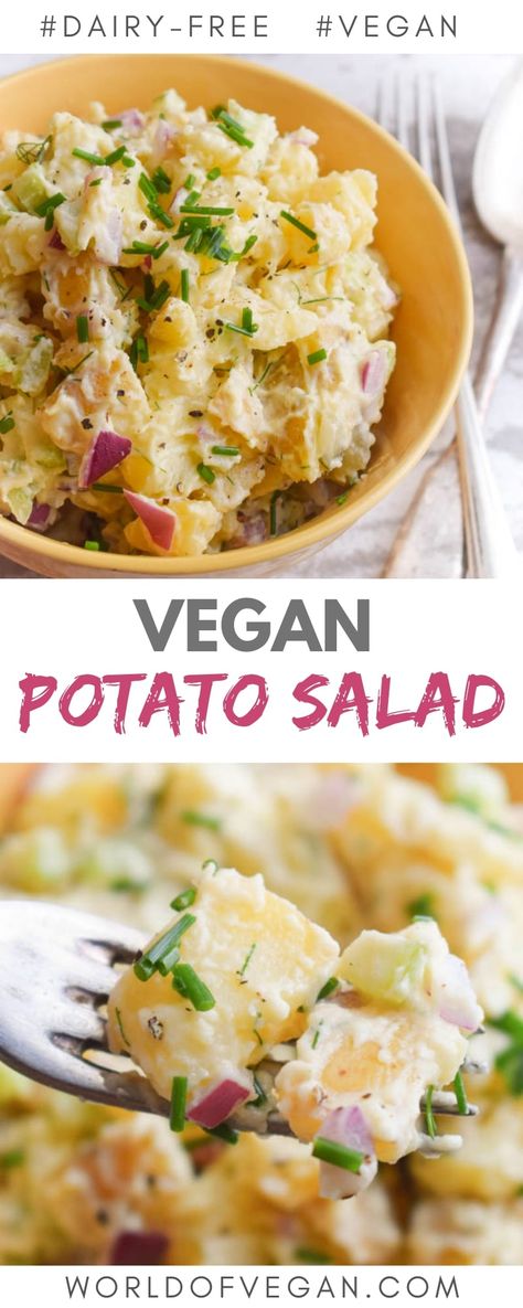 Vegan Potato Salad Recipe, Chaotic Kitchen, Potato Salad Vegan, Vegan Potatoes, Vegan Potato Salad, Potatoes Salad, Vegan Potato Salads, Resep Salad, Salad Vegan