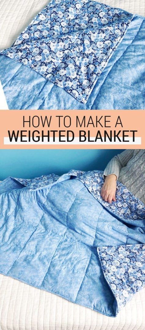 Sew Ideas To Sell, Sewing Pattern Blanket, Sewing Blankets Ideas, Easy Blankets To Make, Easy Patterns To Sew, Make A Weighted Blanket, Sewing Blanket, Making A Weighted Blanket, Gifts To Sew