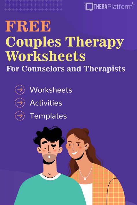 Our Couples Therapy Worksheets for Therapists and Counselors are easy to follow and will help your clients to practice couples therapy techniques in the real world. #therapists #therapyemr #therapyworksheets #therapy #worksheets Couples Check In Worksheet, Couple Therapy Activities, Couples Therapy Questions, Gottman Worksheets, Couples Therapy Workbook, Couples Counseling Activities, Couples Therapy Activities, Couples Counseling Worksheets, Family Therapy Worksheets