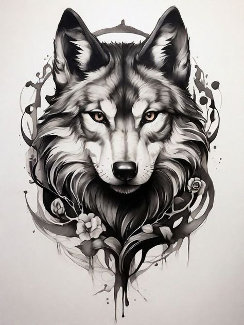 White Wolf Tattoo, Colorful Rose Tattoos, Unique Animal Tattoos, Arm Tattoo Design, Wolf Tattoos For Women, Lower Arm Tattoos, Geometric Sleeve Tattoo, Crown Tattoo Design, Boho Tattoos