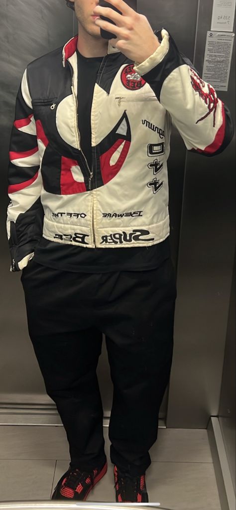 Racer jacket , racing jacket, red and white #fashion #aesthetic #outfits #ootd White Fashion Aesthetic, Red And White Fashion, Fashion Aesthetic Outfits, Racer Jackets, Racer Jacket, Racing Jacket, Fashion Aesthetic, White Fashion, Aesthetic Outfits