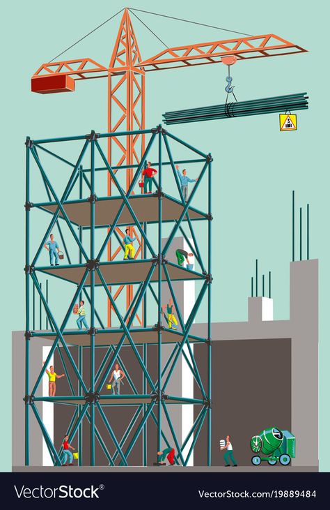 Construction Site Drawing, Construction Site Illustration, Construction Symbols, Construction Poster, Construction Illustration, Building Under Construction, Backgrounds Illustration, 8 Logo, Office Painting