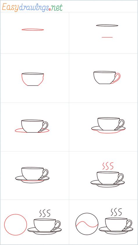 How To Draw A Teacup Step by Step - [10 Easy Phase] How To Draw A Teacup, Easy Teacup Drawing, Tea Cup Drawing Simple, Teacups Drawing, How To Draw A Tea Cup, Teacup Drawing Simple, Simple Teacup Drawing, Cup Drawing Easy, Tea Cup Doodle