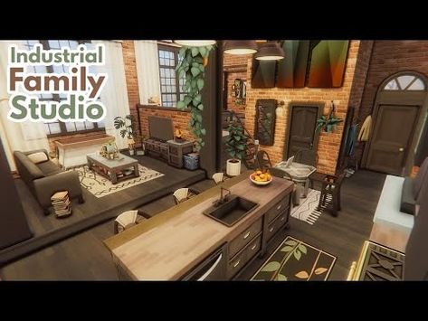 (1566) Building an Industrial Family Studio in The Sims 4 - YouTube Cc The Sims 4, Sims 4 Speed Build, Building Inspiration, Sims Building, Sims Four, The Sims 4, Modern Industrial, The Sims, Sims 4