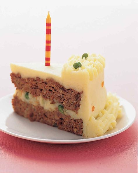 Birthday Meatloaf Cake Meatloaf Cake, Birthday Meals, Buttermilk Mashed Potatoes, Meat Cake, Classic Meatloaf, Birthday Lunch, Dog Birthday Cake, Cake Business, Bday Cake