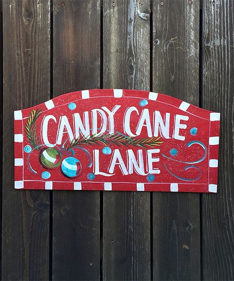 Look at this 'Candy Cane Lane' Hanging Wood Sign on #zulily today! Candy Cane Lane Christmas Decor, Candy Cane Lane Sign, Candy Cane Game, Candy Cane Background, Christmas Hallway, Christmas Whimsy, Cane Door, Christmas Contests, Candy Cane Crafts