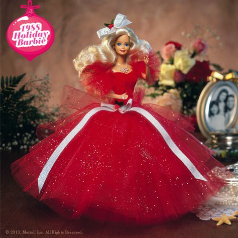 Holiday Barbie 1988 Image Picture 1988 Holiday Barbie, 1980s Barbie, Happy Holidays Barbie, Barbie Wedding Dress, Fairy Art Dolls, Christmas Barbie, Holiday Barbie, Princesa Disney, Barbie Toys