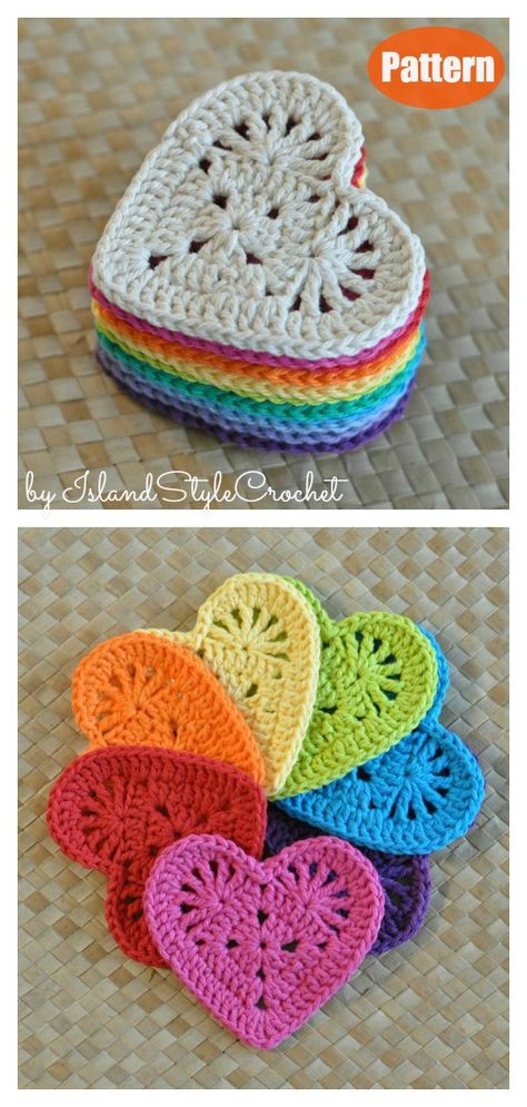 10+ Heart Coaster Free Crochet Pattern and Paid - Page 2 of 2 Coaster Crochet Pattern, Heart Coaster, Coaster Crochet, Crochet Heart Pattern, Confection Au Crochet, Crochet Easter, Crochet Coaster Pattern, Valentines Crochet, Crochet Simple