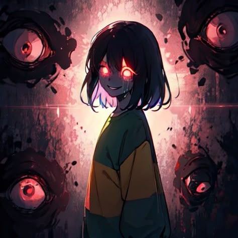 Chara Chara Fanart Creepy, Chara Fanart Undertale, Chara Dreemurr Fanart, Glitchtale Chara, Chara Undertale Fanart, Chara Fanart, Chara Dreemurr, Undertale Chara, Chara Undertale