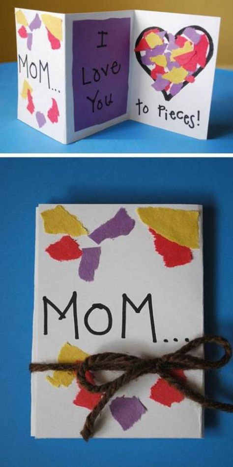 Easy Mother's Day Crafts, Diy Mother's Day Crafts, Mother's Day Projects, Mother's Day Activities, Love You To Pieces, Cards For Kids, Mothers Day Crafts For Kids, Daycare Crafts, Classroom Crafts