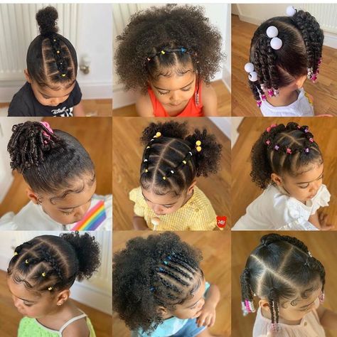 Black Baby Girl Hairstyles, Baby Girl Hairstyles Curly, Cute Toddler Hairstyles, Girl Hair Dos, Lil Girl Hairstyles, Kids Curly Hairstyles, Quick Natural Hair Styles, Toddler Hairstyles Girl, Natural Hairstyles For Kids