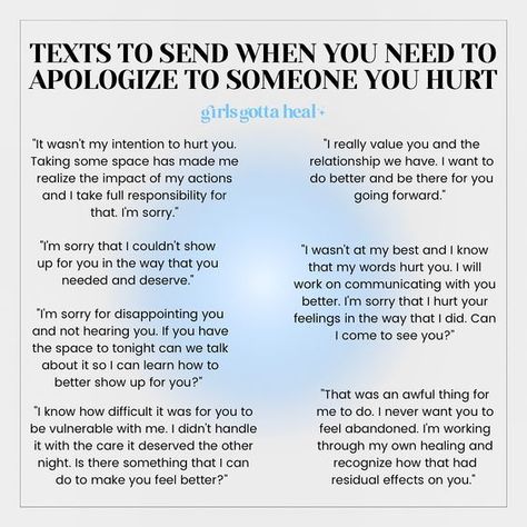 6 text to send when you need to apologize to someone you hurt Things To Say Sorry To Your Boyfriend, How To Say Sorry To Ur Boyfriend, Texts To Make Him Feel Better, Words To Apologize To Your Boyfriend, Apology Letter To Old Friend, Apology Text To Friend, Apology Letter To Best Friend Text, Apology Text For Him, Healing Message For Boyfriend