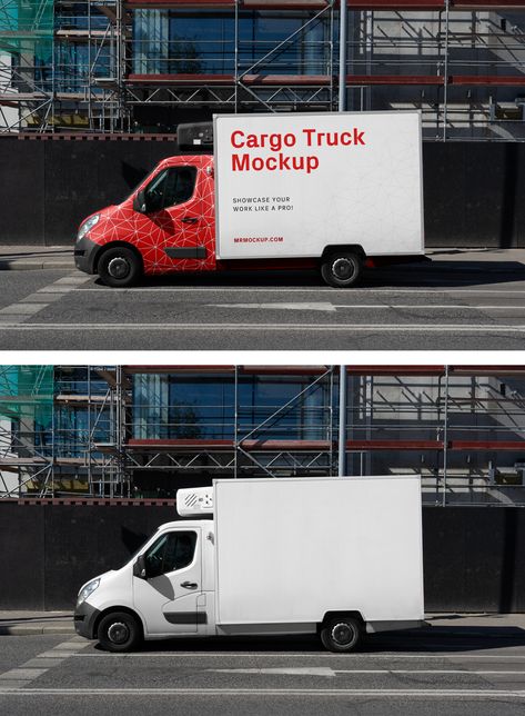 Small Cargo Truck Mockup 1 Truck Delivery Format, Delivery Truck Design, Truck Social Media Design, Cargo Truck Design, Truck Graphic Design, Mobil Box, Truck Advertising Design, Car Mockup Design, Truck Branding