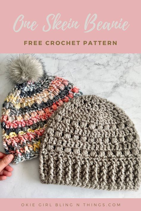 1 Skein Chunky Yarn Crochet, One Skein Super Bulky Crochet Patterns, Fast Beanie Crochet Pattern, One Skein Beanie Crochet, Super Bulky Yarn Hat Pattern, Crochet Hat 5 Weight Yarn, Chunky Crochet Beanie Pattern Free Easy, Lion Brand Wool Ease Thick And Quick Crochet Patterns, I Love This Chunky Yarn Patterns