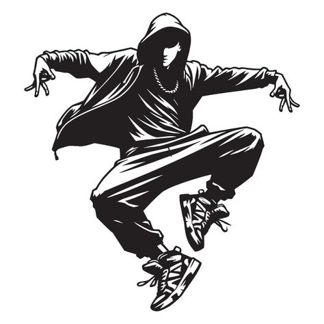 Dance Illustration, Freestyle Dance, Break Dance, Stencil Art, Hip Hop Dance, Vector Art, Vector Free, Illustration Art, Hip Hop