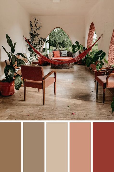 Beautiful mild beige and terra cota color palette inspiration. HEX codes: 967353 liver chestnut, A0866D beaver, D2BCA5 khaki web, CE947C antique brass, 97392F burnt amber Antique Brass Color Palette, Antique Colors Palette, Mild Color Palette, Patio Color Palette, Burnt Color Palette, Burnt Amber Color Palette, Terra Cota Color Palette, Terracota Color Palette Living Rooms, Beige Color Palette Bedroom