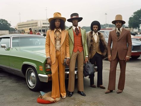 70s Pimp Fashion, 60s Black Fashion, Late 60s Aesthetic, 70s Fashion African American, 70s Black Fashion, 90s Black Culture Aesthetic, Motown Party, 70s Party Outfit, Players Ball