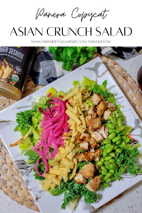 Panera Citrus Asian Crunch Salad, Panera Salad Recipes Copycat, Sakara Copycat Recipes, Citrus Asian Crunch Salad, Asian Crunch Salad, Panera Salad, Crunchy Asian Salad, Panera Copycat, Crispy Chicken Salads