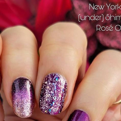 Rose Ombre Color Street Combo, Colorstreet Mixed Mani, Shimmer Down Color Street, Color Street Layering Ideas, Salted Plum Color Street, Rule Of Plum Color Street Combo, Rose Ombre Color Street, Color Street Salted Plum, Color Street Rose Ombre