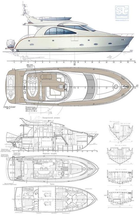 Motor yacht LOTUS-18. Project LS18#captain #regatta #cruise #yachtlife Liveaboard Boats, Rc Boats Plans, Yatch Boat, Best Yachts, Blueprint Drawing, Yacht Interior Design, Small Yachts, Sailboat Living, Boat Building Plans