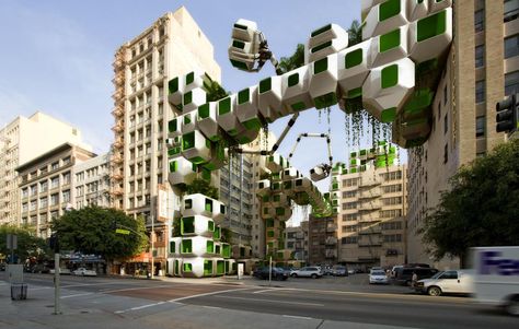 Höweler + Yoon Architecture / Squared Design Lab Parasitic Architecture, Eco Pods, Temporary Structures, Futuristic Architecture, Modular Design, Architecture Project, Urban Design, Ecology, Modern Architecture