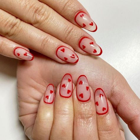 Gorgeous Valentine's Day Nail Art Designs 18 Vday Nails, Valentines Day Nails, Cute Short Nails, Valentine Nail Art, February Nails, Nail Designs Valentines, Jelly Nails, Short Nail Designs, Simple Valentine