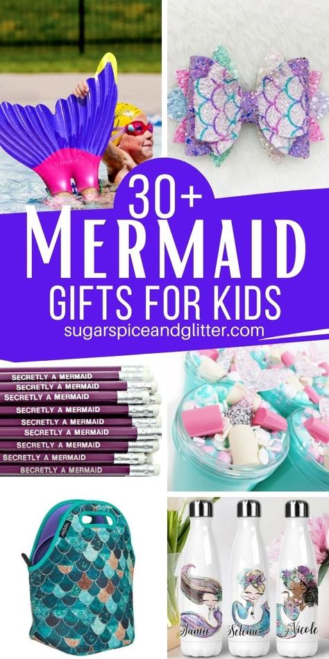 Everything you need for the mermaid on your gift list, these mermaid gift ideas for kids are unique, functional and gorgeous - because we all know, mermaids want gifts they can treasure Mermaid Gift Ideas, Little Mermaid Gifts, Gift Ideas For Adults, Mermaid Water Bottle, Mermaid Tail Blanket Crochet, Pretty Gifts, Crochet Mermaid Tail, Magical Mermaid, Mermaid Crafts