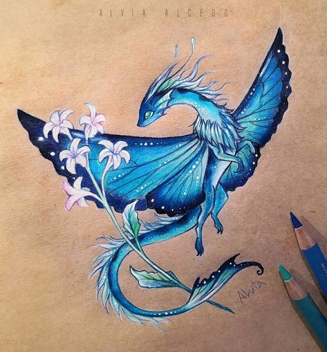 Wings Flying, Cute Dragon Drawing, Arte Doodle, Arte Folk, Dragon Artwork Fantasy, Dragon Sketch, Blue Morpho, Beautiful Dragon, Cute Fantasy Creatures