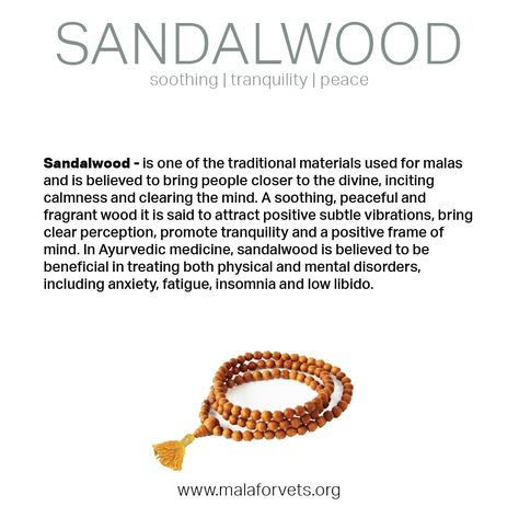 Sandalwood Mala, How To Control Anger, Sandalwood Oil, Gemstone Meanings, Healing Arts, Crystal Healing Stones, Frame Of Mind, The Warrior, Spiritual Meaning