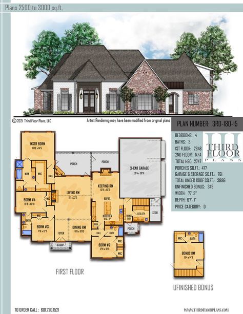 $1000.00 House Plan 9 sets Keeping Room House Plans, House Plans With Hearth Room, House Plan With Theater Room, Floor Plans With Keeping Room, Keeping Room Off Kitchen With Fireplace Floor Plans, House Plans With Keeping Room, Acadian Cottage, Master Suite Bedroom, Modern Architecture Design