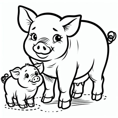 Farm Animals For Kids, Pig Coloring Pages, Baby Piglet, Transportation Preschool Activities, Baby Piglets, Transportation Preschool, Tender Moments, Preschool Coloring Pages, Paint Techniques