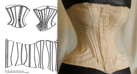 The 1850-1860 corset had 1860s Corset Pattern, 1850s Corset Pattern, 1850s Corset, 1840 Corset, 1860 Corset, 1860s Corset, 1890s Corset, Victorian Corsets, 1860s Dresses