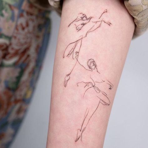 Dance Quote Tattoos, Ballet Tattoos, Ballerina Tattoo, Dancer Tattoo, Dance Tattoo, Henna Tattoo Designs Simple, Modern Tattoos, Line Work Tattoo, Subtle Tattoos