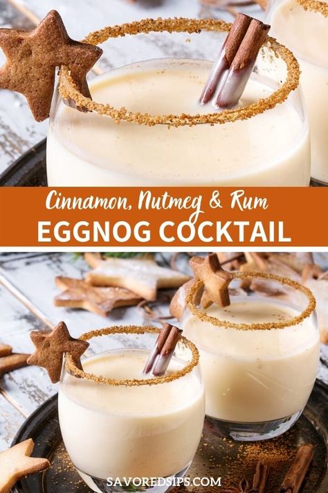 Egg Nog Cocktails Bourbon, Bourbon Eggnog Recipe, Eggnog Cocktails, Boozy Eggnog, Eggnog Cocktail Recipe, Bourbon Eggnog, Eggnog With Rum, Eggnog Cocktail, Eggnog Drinks