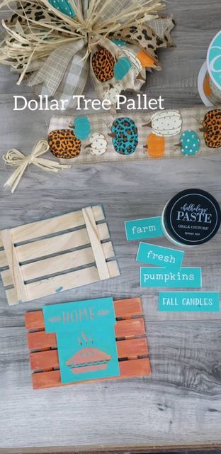 Chalk Couture Tiered Tray, Chalk Couture Fall Ideas, Mini Pallet Crafts, Dollar Tree Pallet Crafts, Dollar Tree Tiered Tray Diy, Mini Pallet Ideas, Backyard Crafts, Craft Nights, Wood Pallet Crafts