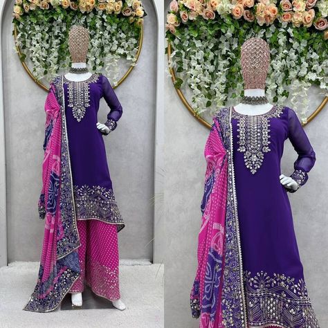 NEW DESIGNER PAKISTANI SALWAR KAMEEZ SUITS STITCH READY MADE WEDDING PARTY GOWN Blue Salwar Kameez, Readymade Salwar Kameez, Pakistani Salwar, Inner Work, Georgette Dupatta, Fancy Jewellery Designs, Sharara Suit, Pakistani Salwar Kameez, Dress Design Patterns