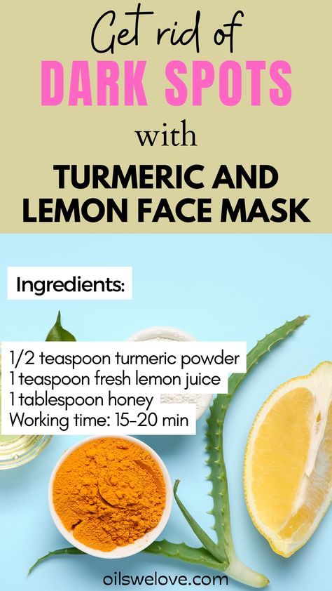 Lemon And Turmeric For Face, Mask For Dark Spots, Honey Masks, Turmeric Benefits For Skin, Fibermyalgia Symptoms, Face Mask Ingredients, Diy Turmeric Face Mask, Lemon Face Mask, Skin Care Home Remedies