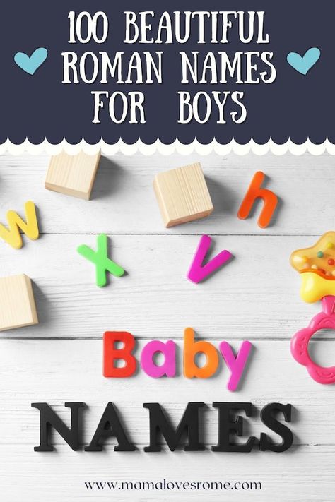 A curated selection of Roman names for boys from ancient times you can still use today. Common and less common latin baby names for boys Roman Names For Boys, Latin Names For Boys, Roman Baby Names, Roman Mythology Names, Latin Baby Names, H Baby Names, Ancient Roman Names, Male Names