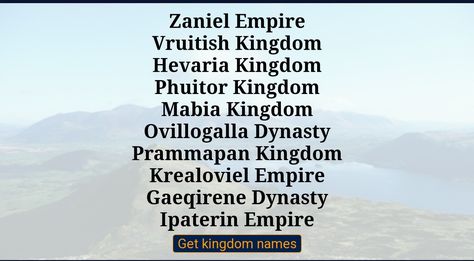 Fantasy Kingdom Names, Oc Creation, Kingdom Names, Fantasy Kingdom, Quick Saves