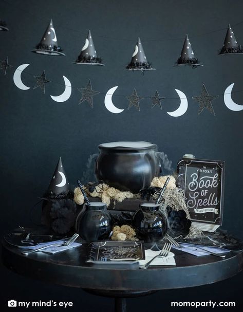 Witches Halloween Party, Witch Party, Haunted House Party, Halloween Party Dinner, Witch Candles, Moon Party, Halloween Tableware, Witch Hats, Witching Hour