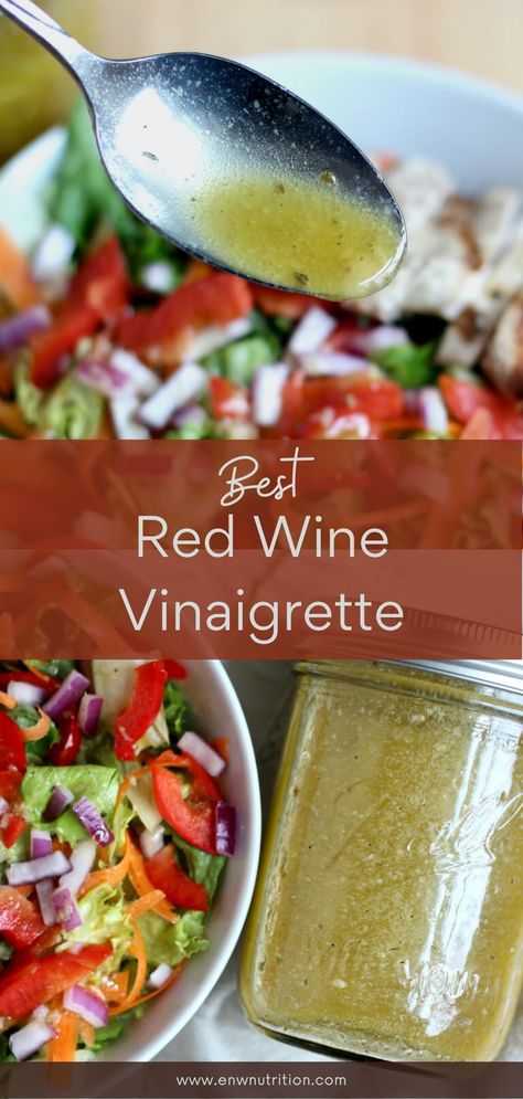 Red Wine Vinegarette, Red Wine Vinegar Salad Dressing, Vegan Dressings, Vinegar Salad Dressing, Kitchen Staples, Red Wine Vinaigrette, Vinaigrette Salad, Easy Salad Dressing, Salad Dressing Recipes Homemade