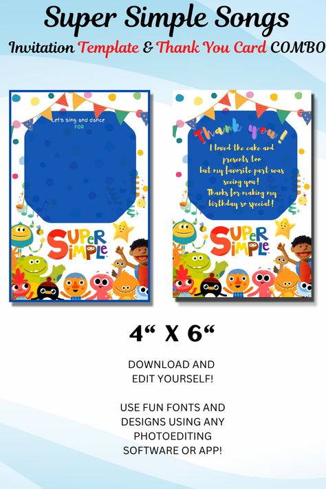 Simple 1st Birthday Party Boy, Blank Invitation Template, Song Birthday, Invites Birthday, Simple Songs, Blank Invitation, Super Simple Songs, Simple Birthday Party, Mickey Mouse Pictures