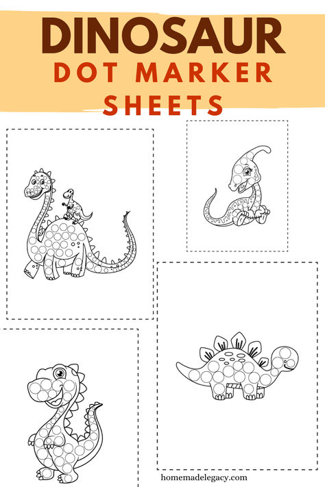 Download dinosaur themed dot marker colouring sheets for your kids. Dinosaur Dot To Dot Printables, Dinosaur Dot Marker Printables, Dot Markers Art, Dot Marker Printables, Dinosaur Printables, Activity Sheets For Kids, Sticker Chart, Colouring Sheets, Dot Markers