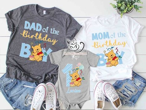 Winne The Pooh Baby Shower Shirts, Classic Winnie The Pooh Birthday Party Cricut, Winnie The Pooh 1st Birthday Boy Shirts, Winnie The Pooh First Birthday Shirts, My Friends Tiger And Pooh Birthday, Pooh Bear Birthday, Pooh Bebe, Winnie The Pooh Shirt, Birthday Boy Shirt