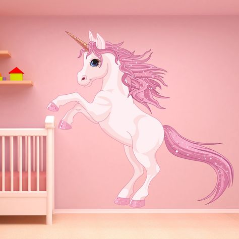 Shes MAD about unicorns Wall Decals Girls Room, Unicorn Wall Decal, Girls Wall Stickers, Unicorn Bedroom, Fantasy Bedroom, Fairytale Nursery, Unicorn Wall Art, Unicorn Wall, Fantasy Decor